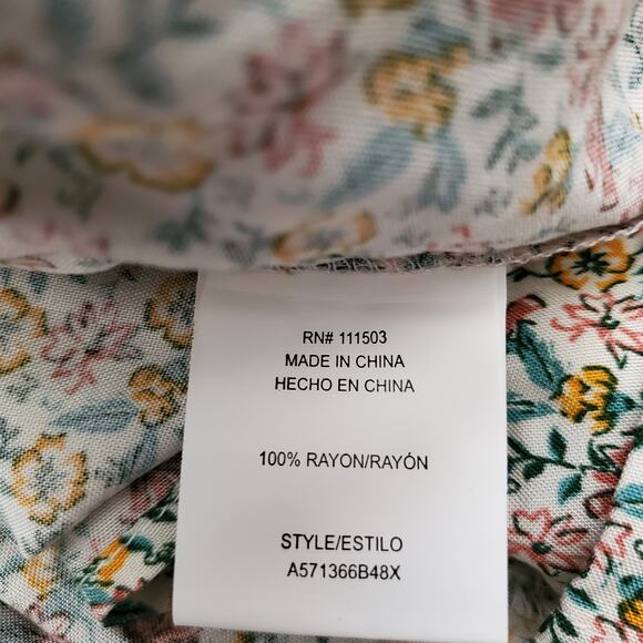 AUW Womens 1X Floral Wrap‎ Dress Deep V Adjustable Straps Lightweight New - Picture 8 of 8